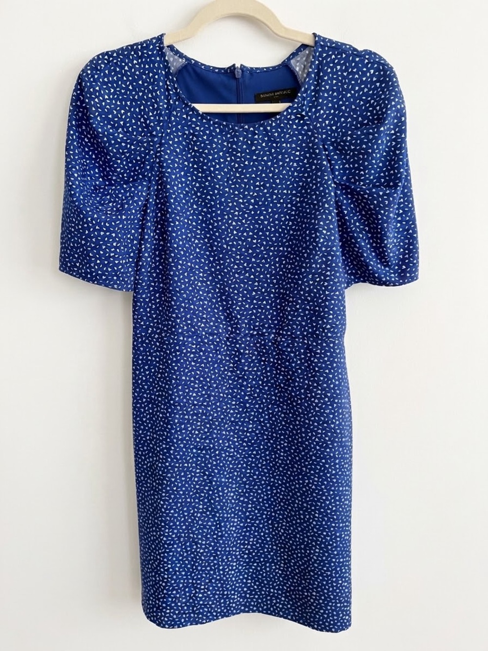 Banana Republic Royal Blue Mini Dot Dress